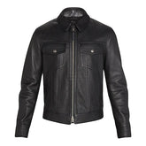 Western Men Leather Jacket | Black Lambskin Leather Jacket